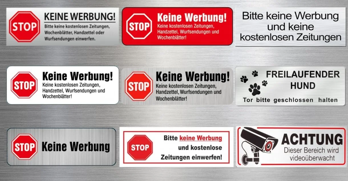 Customized Sign Stainless Steel Or Aluminum Look Extra Strong Foil (Attention This area is video-monitored) For The Letterbox