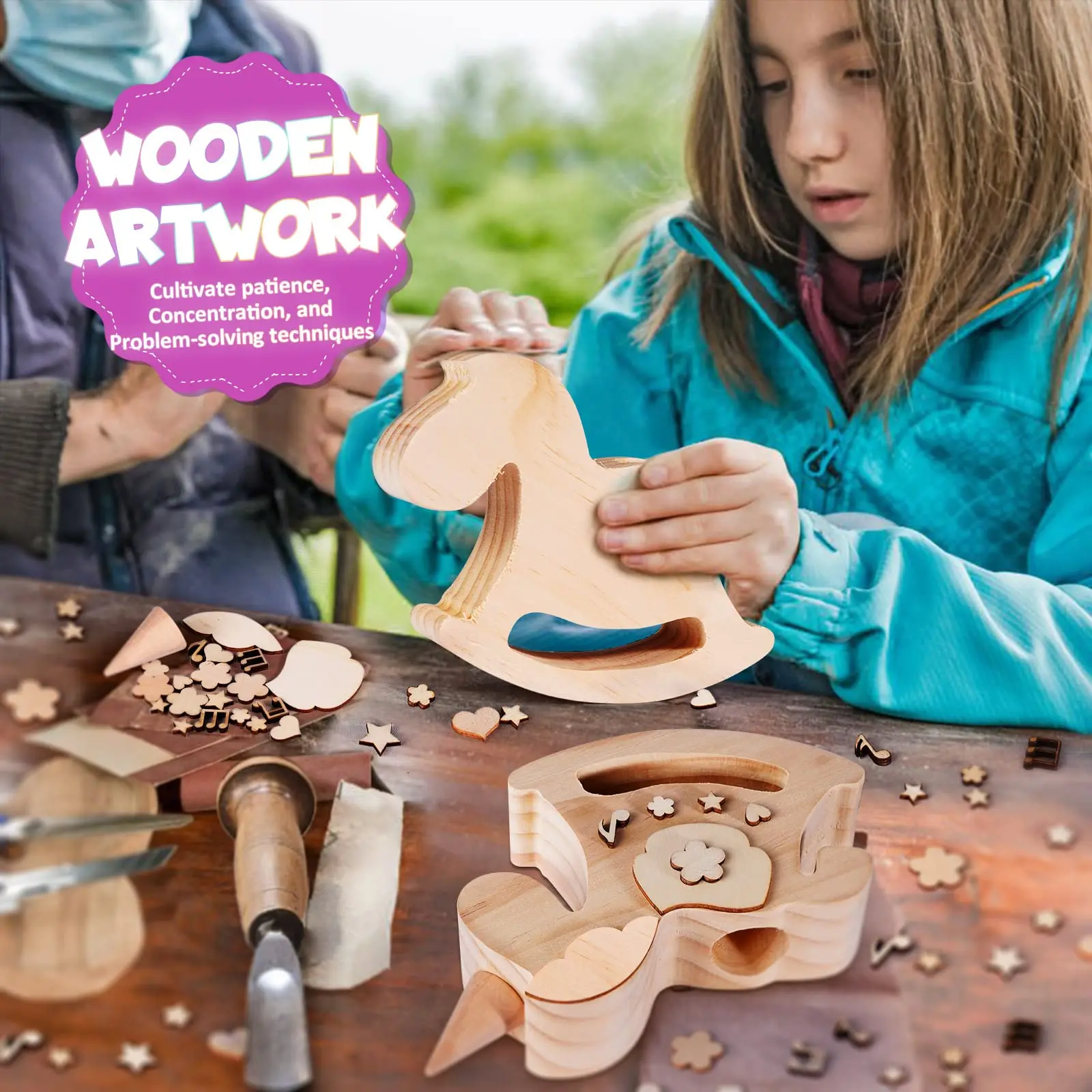 New Design Wooden Unicorn Lamp DIY Painting Night Light Craft Kit For Home Decoration