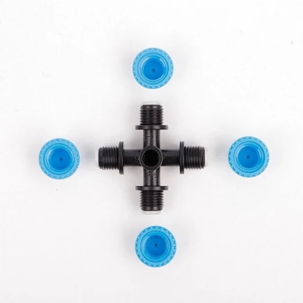 Four way mini drip fogger misting automatic water plastic impact spray low pressure nozzles micro jet water mist sprinkler