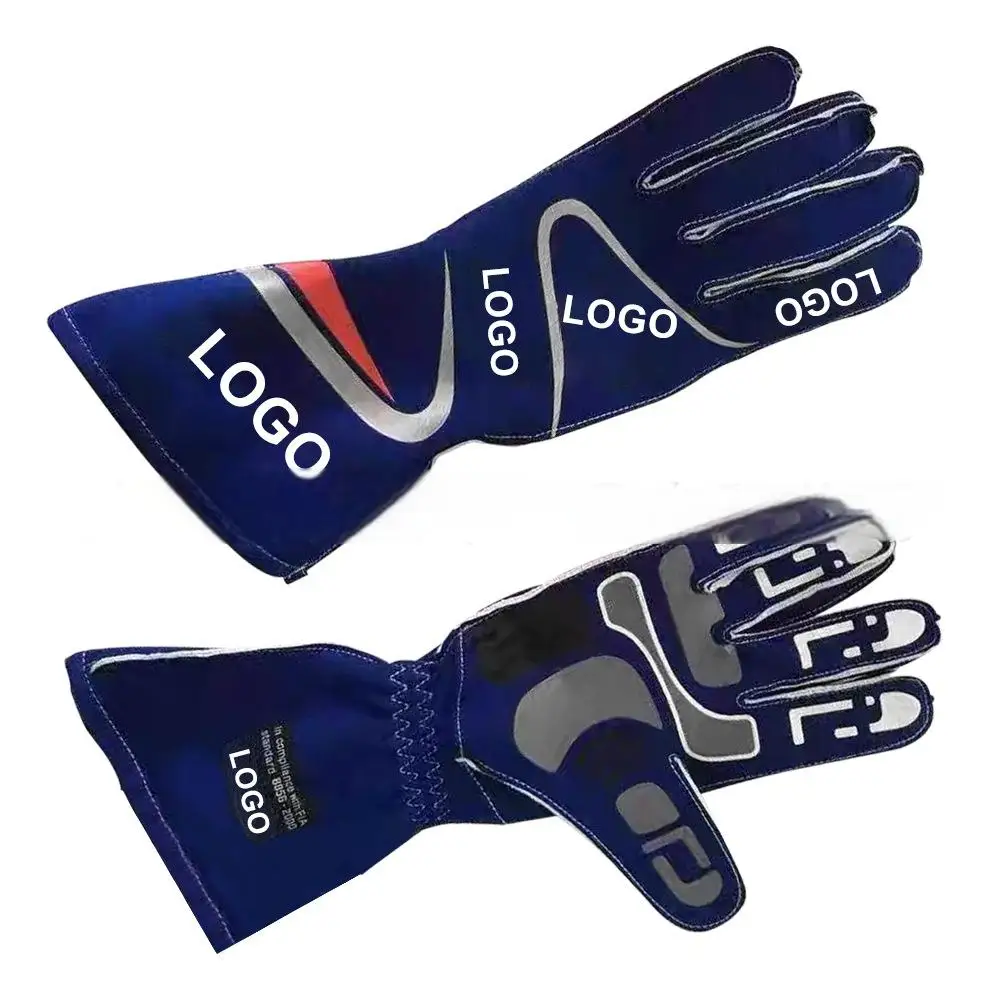 Factory Team Pro Grip Outdoor Sports Leather Gloves Kart Racing Breathable High Custom Logo Design Available City Sialkot
