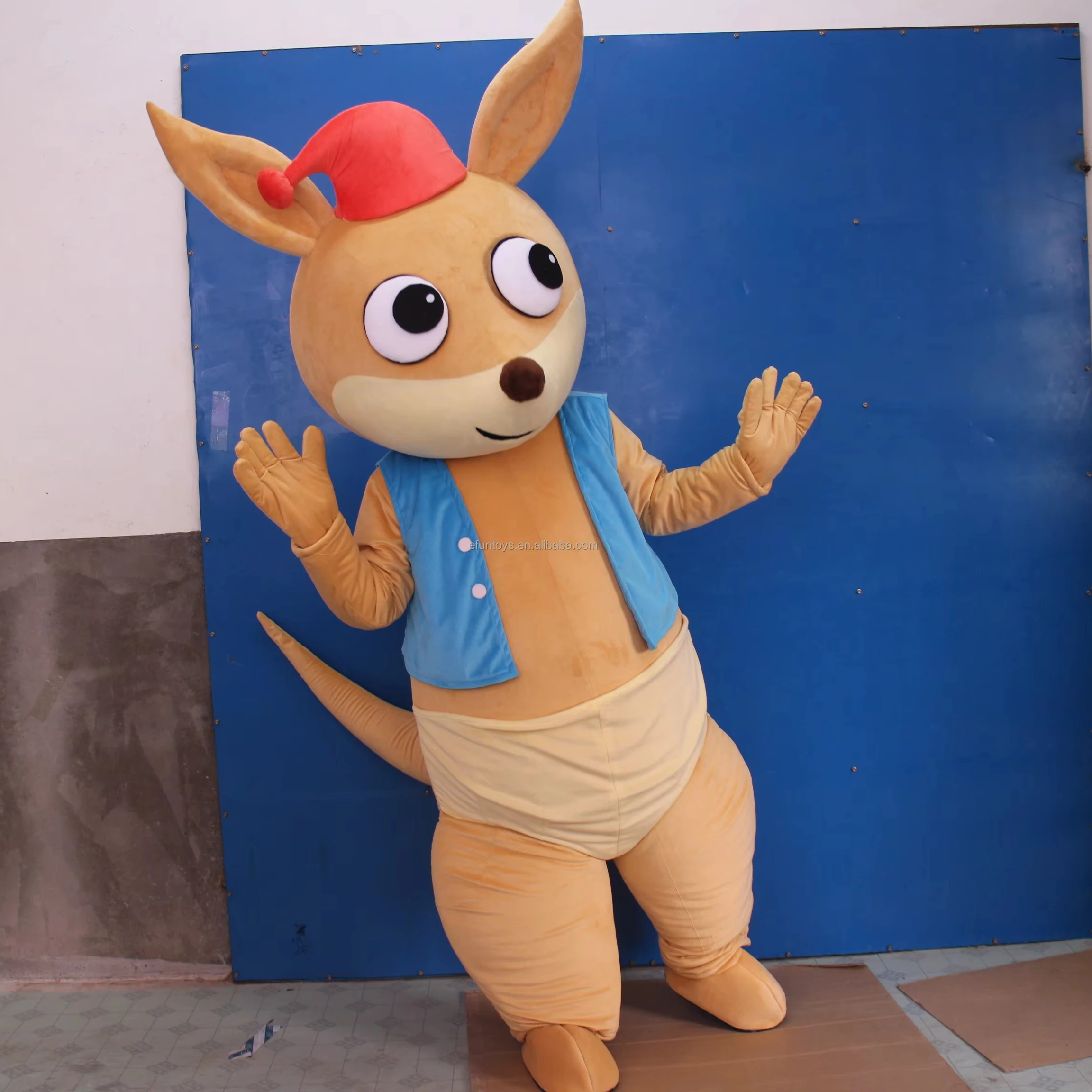 Efun MOQ 1 PC Professional  custom Brown kangaroo mascot costume cartoon TV Movie Characters Cosplay animal Costumes for sale