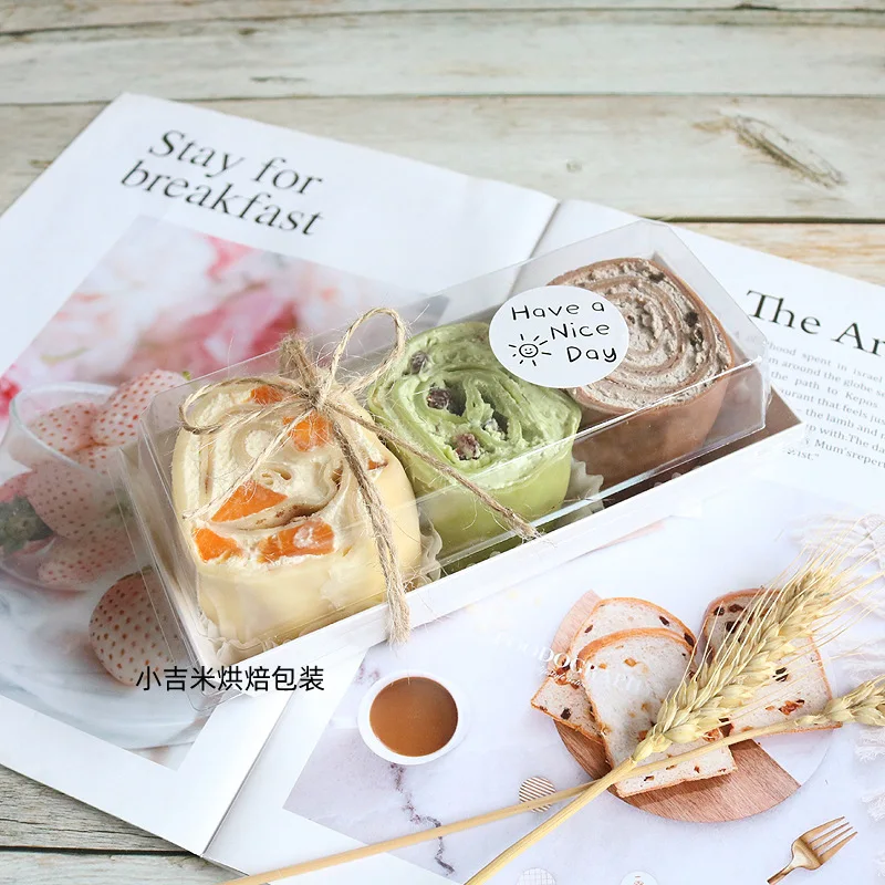 Pastry box for small desserts plastic dessert donuts take away  clear plastic dessert box packaging