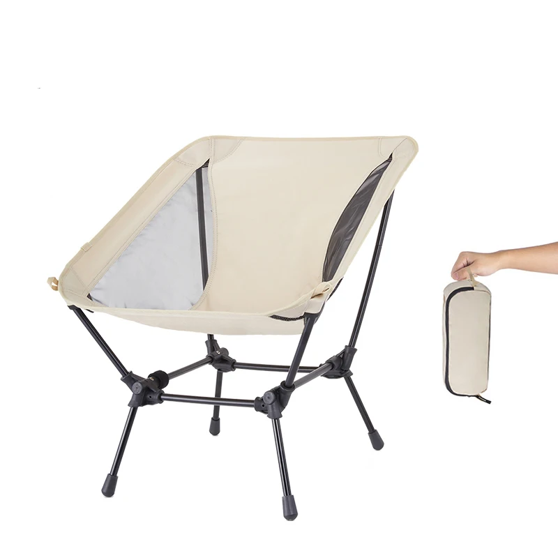 QIYUN Lightweight Portable Camping Chair Aluminum Alloy Folding Moon Chair for Outdoor Hiking Picnic Fishing Beach BBQ