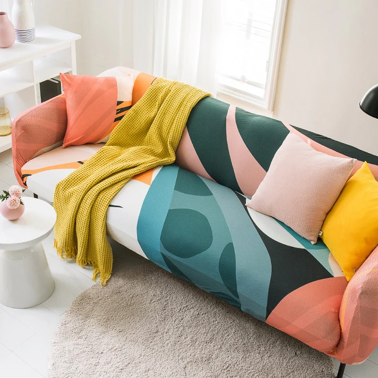 
Solid Corner Sofa Covers Couch Stretch Sofa Towel L Shape Spandex Slipcovers digital printing sofa cover 