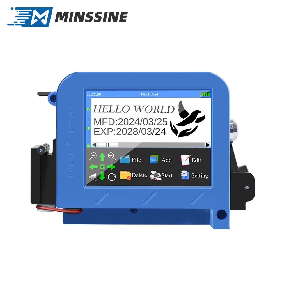 Mini Printer Handheld Inkjet Printer multi language touch screen Portable Ink Jet Printer for box Logo batch code Printing
