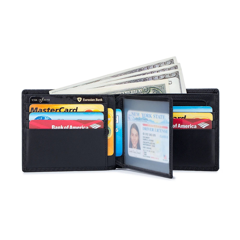 Кожаный короткий Мужской кошелек с RFID-блокировкой и логотипом на заказ