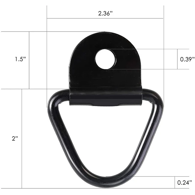 4pcs Heavy Duty V-Ring Bolton Trailers Anchor for Trucks Cargo Rope Bolt on Surface Mounting Bracket