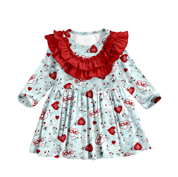 new design Wholesale boutique valentines day fashion baby girl appliqued outfit Customized clothes