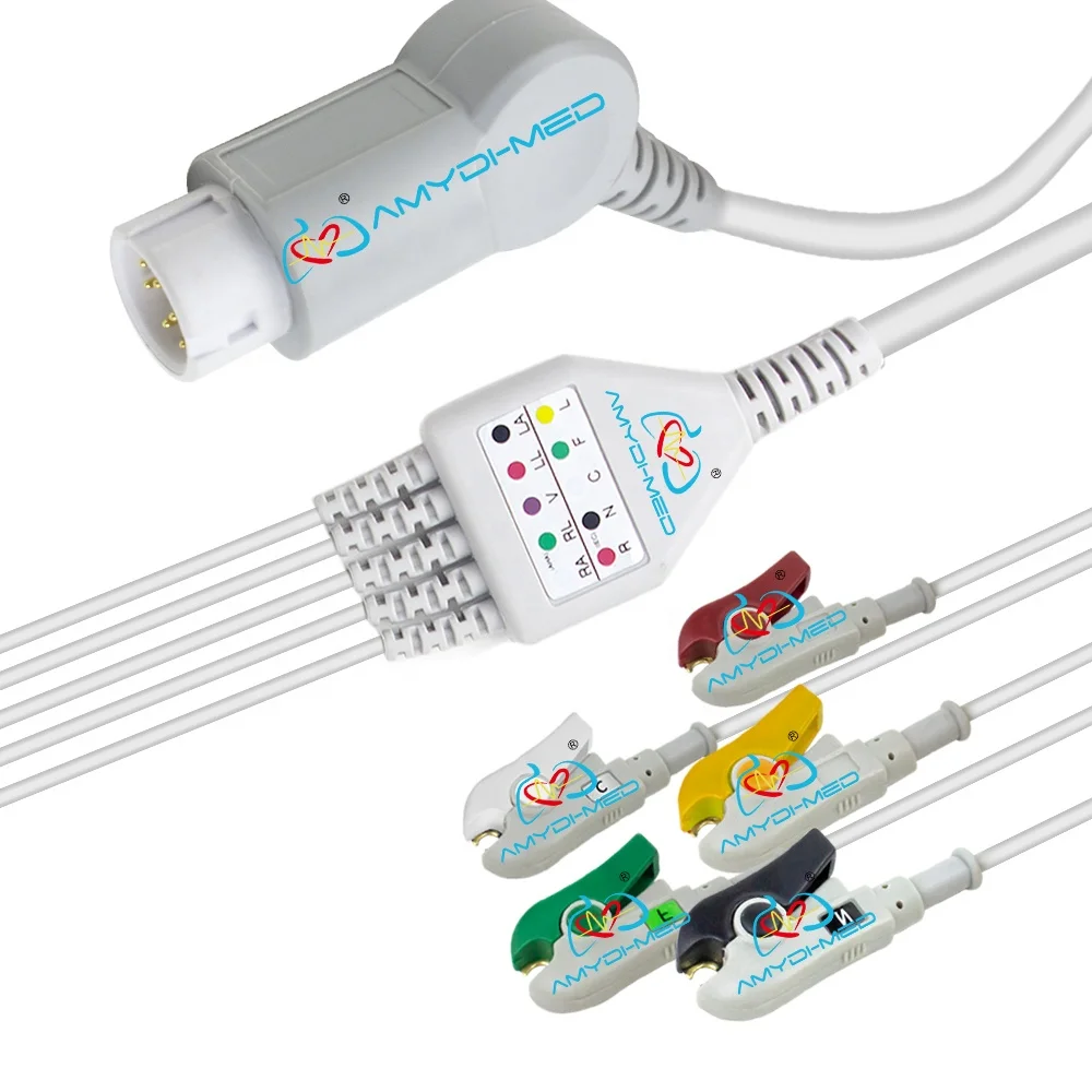 Medical Cables Custom Electrode Medical Clip 10 5 3 Lead ECG Cables Compatible with Philips