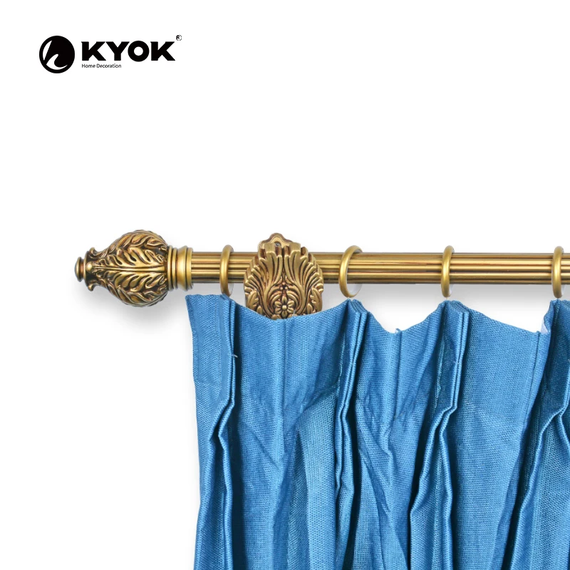 hot sale curtain rod head decorative curtain rod sets bar antique curtain rod window and pole resin cap