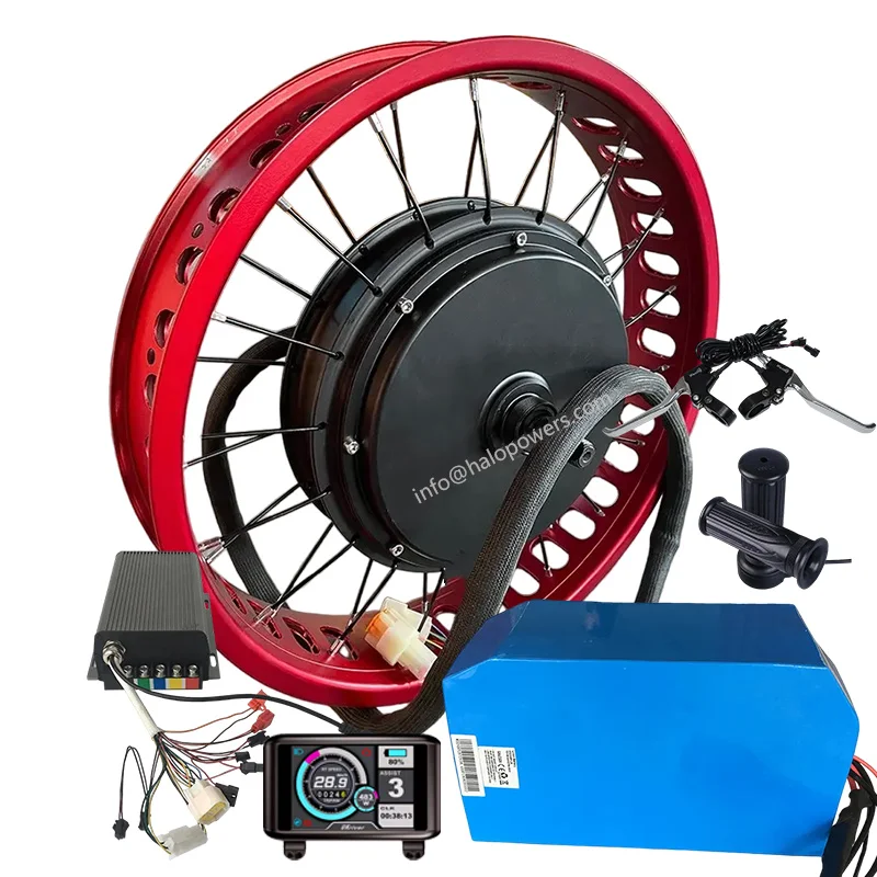 72v/96v 5000w Hub Motor Wheel 20 26 Inch 4.0 Fat Tyre Rear Wheel Kit Tire with Sabvoton Sinewave 100A Controller