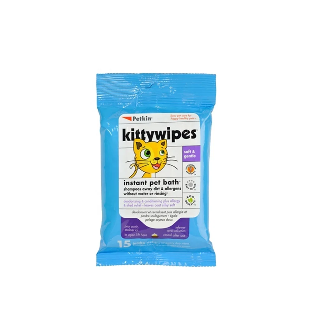 Private Label Wet Water Wipes Custom Logo Disposable Non-woven Organic Tissue Cleaning Pet Wipes tooth paw ear