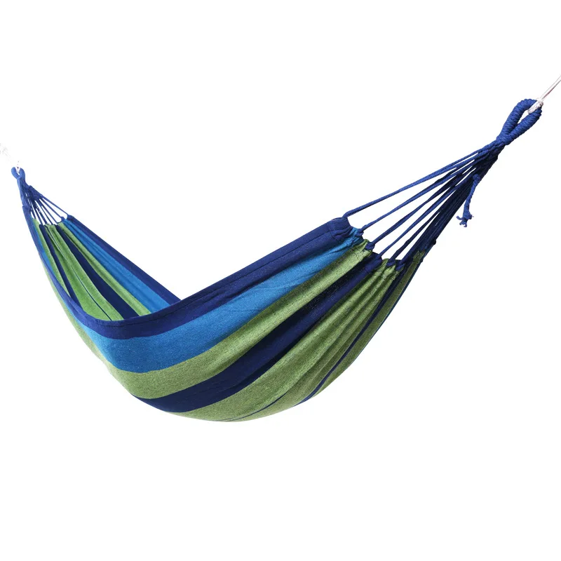 Custom Cheap Portable Outdoor Hammock Garden Sports Home Travel Camping Swing Canvas Stripe Bed Hammock