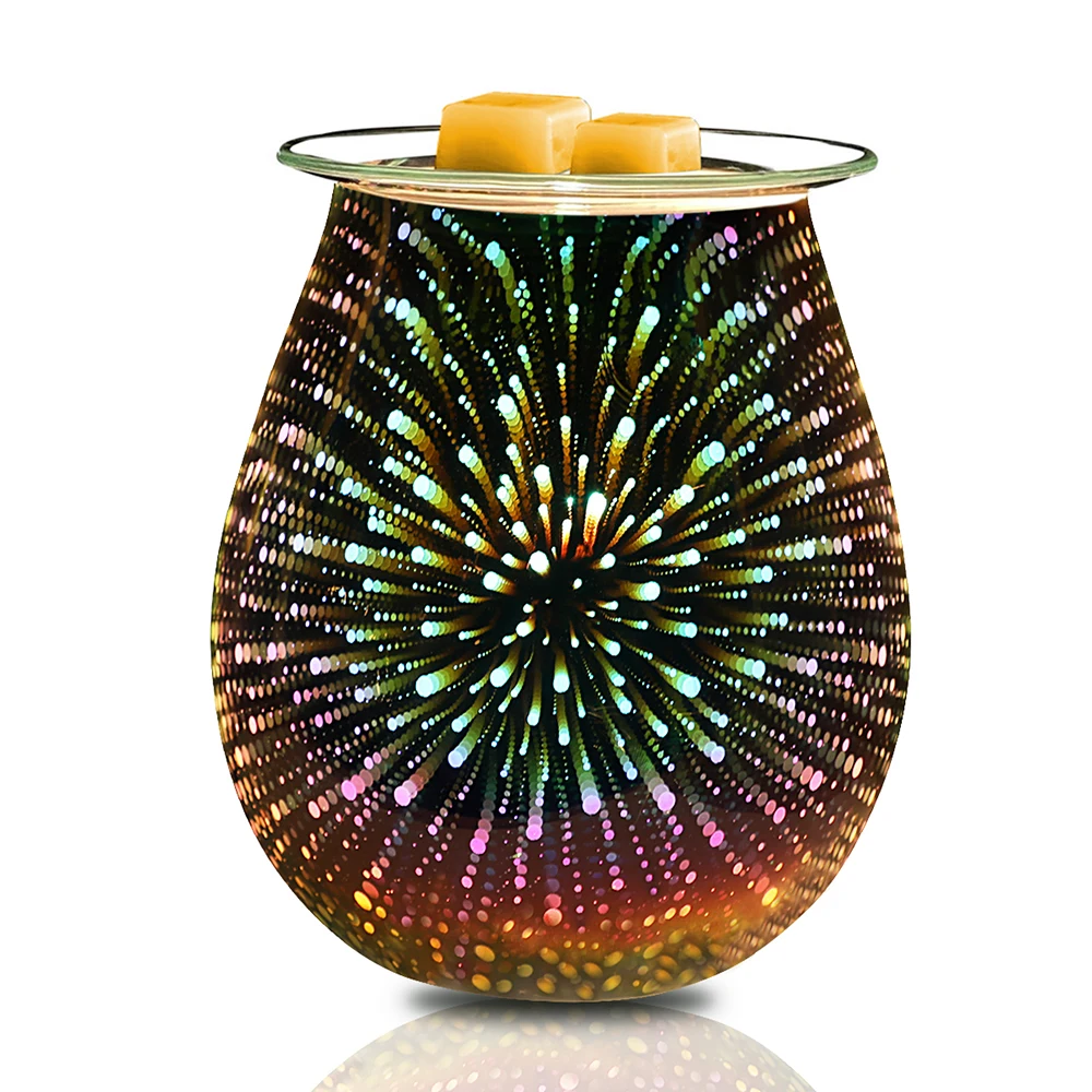 Hot Sale Japanese Style Glass Wax Melt Oil Burner Wholesale Japanese Wax Melt Oil Burner 3D Firework