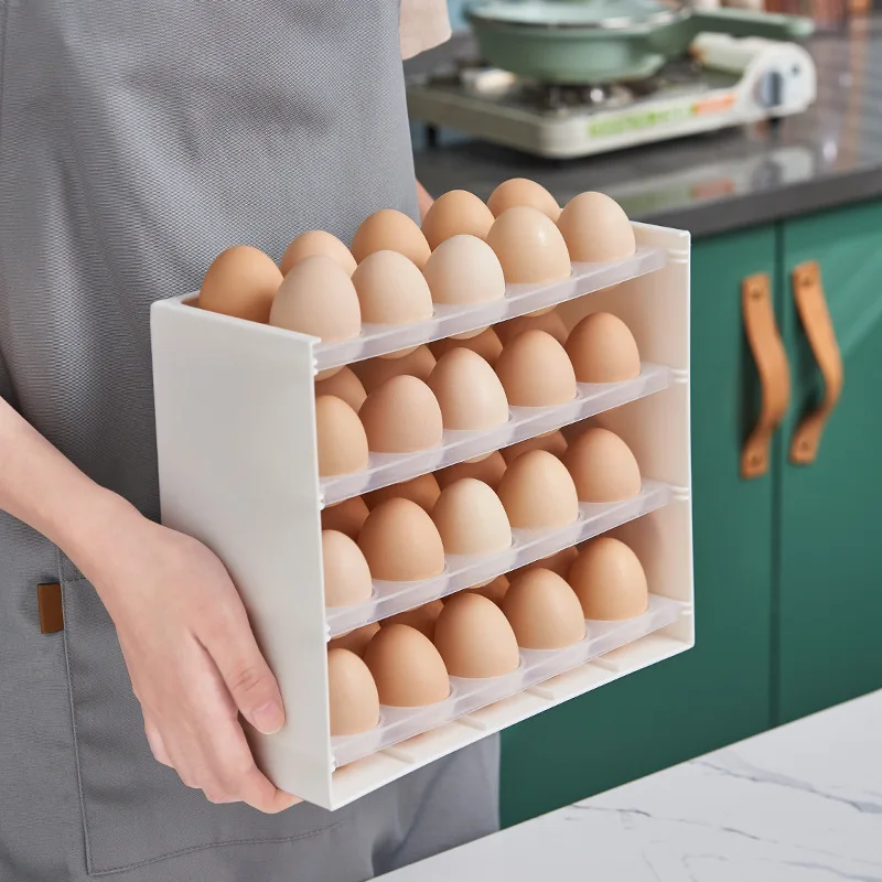 Multi Layer Fridge Plastic Egg Storage Box Holder Egg Organizers Tray