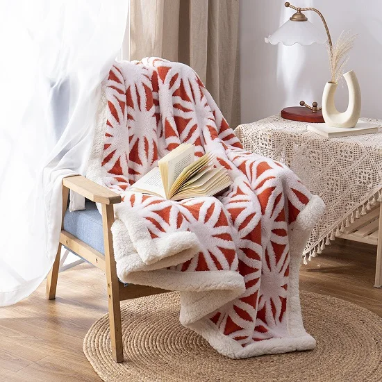 Оптовая продажа, высококачественное роскошное сверхмягкое двойное зимнее шерстяное одеяло из овечьей шерсти, фланелевые одеяла