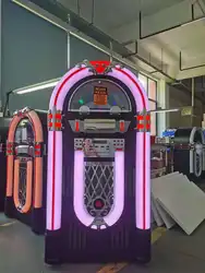 Ретро FM PHONO CD BT большой светодиодный свет пользовательские jukbox bluetooth партии S 50 Вт + 50 Вт сабвуфер беспроводной динамик