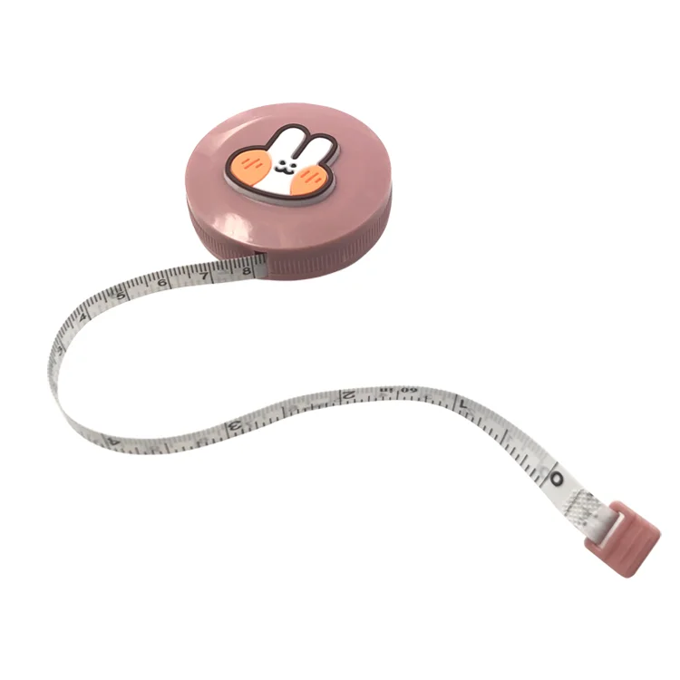 Customized round mini PU leather tape measure portable cute retractable tape measure