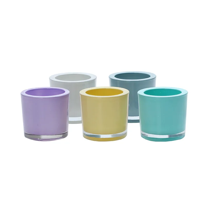 Wholesale Colored Small Glass Candle Cups Large Volume Glass Scented Candle Jars