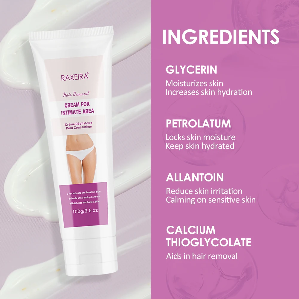 Private Label Sensitive Skin Hair Removal Cream Painless Remover Depilatory Cream Organic Hair Removal Cream For Women