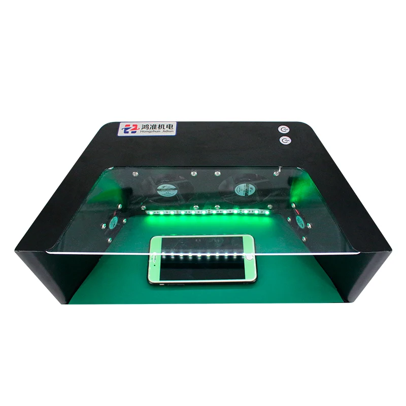 Hongzhun CA-710 UV Lamp Curing Disinfect 3 Lights+4 Fans Mini Dust Free Room Box Clean Bench for Desk on Table Anti Static