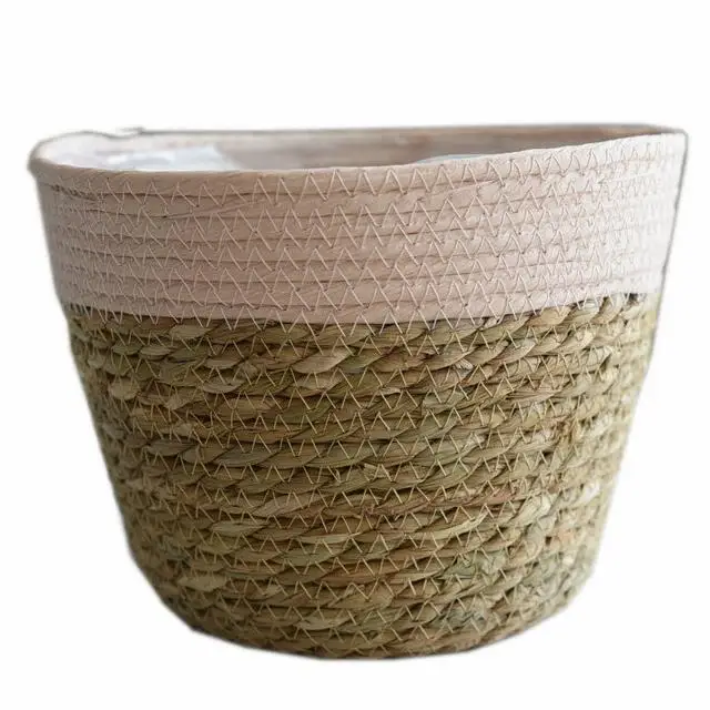 Натуральные горшки для растений с несколькими цветами, соломенная тканая корзина для хранения водорослей