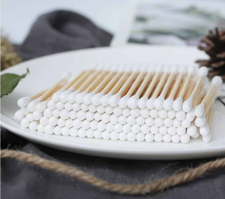 10pcs Factory Manufacturer Disposable Cotton Swab Double Head Facial Cosmetic Cotton Bud