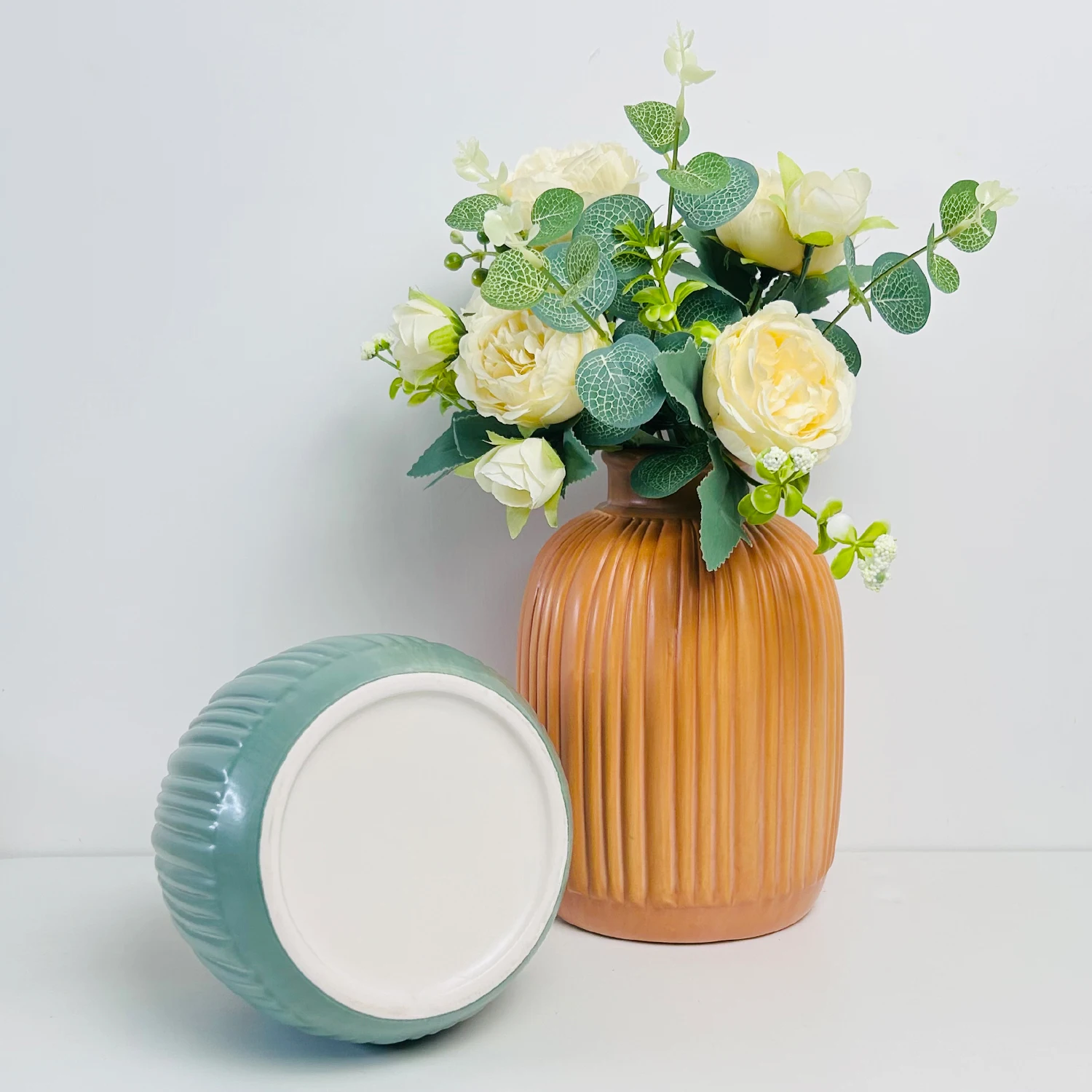 Американский Лидер продаж, большой полосатый декоративный резервуар для хранения воды, керамические вазы для сухих цветов