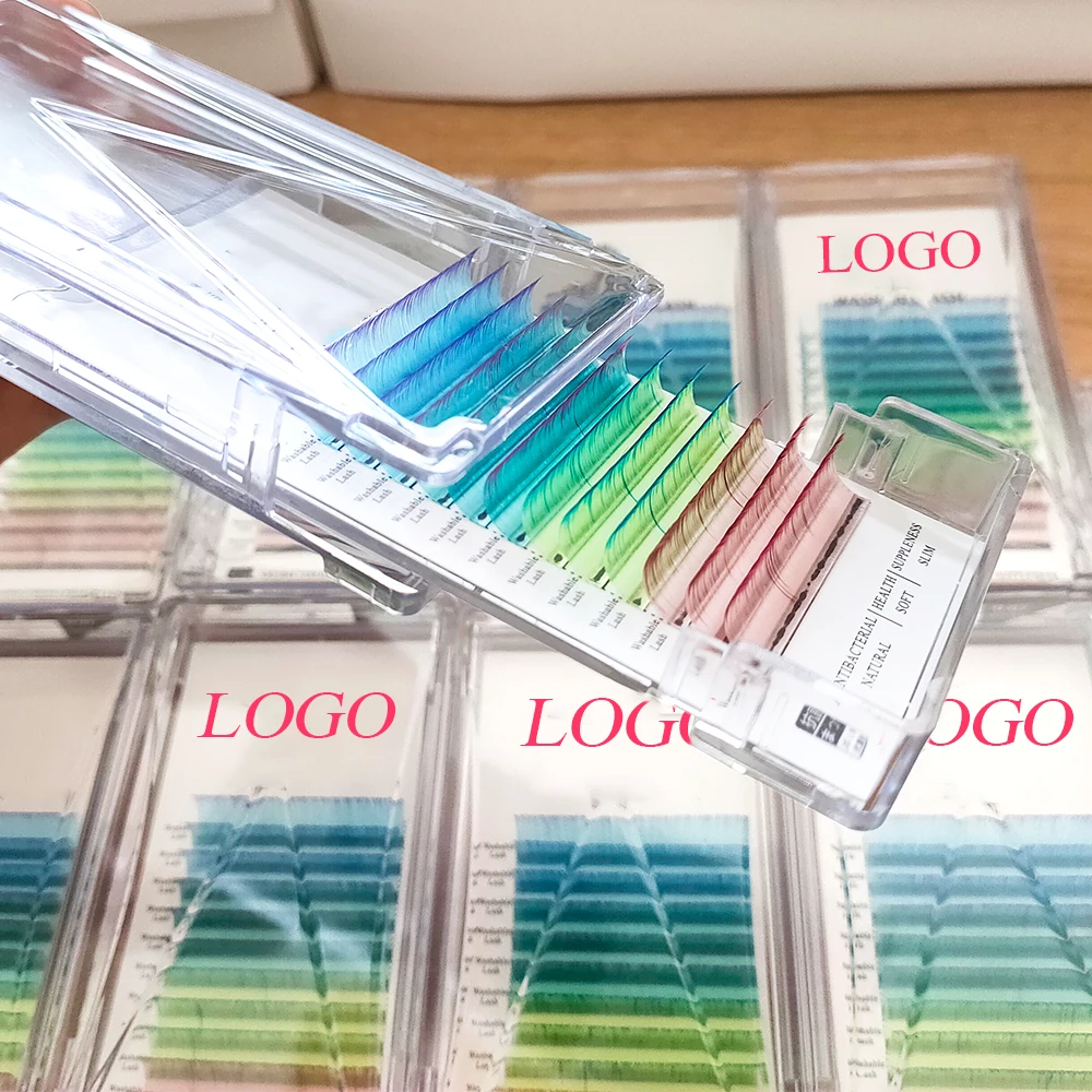 Abonnie Wholesale Eyelash Extension Supplies Lash Trays Private Label Faux Mink Pbt Fiber Matte Colore Eyelash Extension