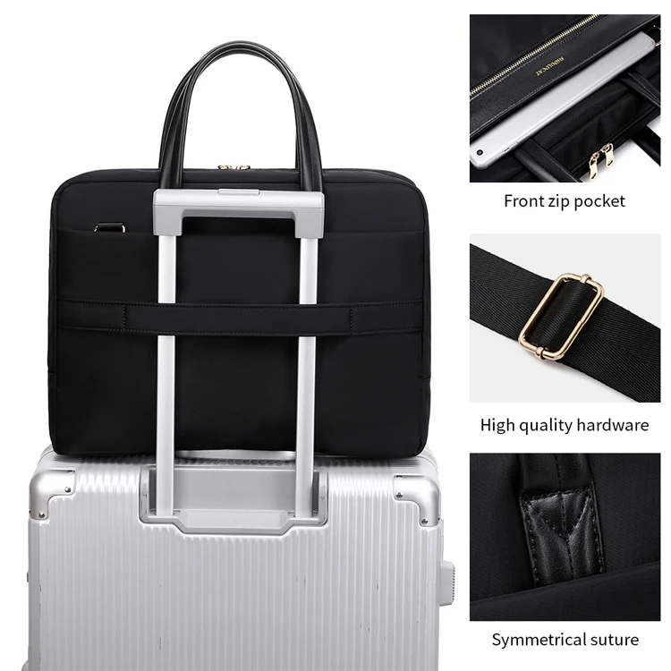 Low MOQ Business Men Micro Leather Office Bag Vintage Man Briefcase Polyester Laptop Bags Luxury Laptop Briefcase Bag