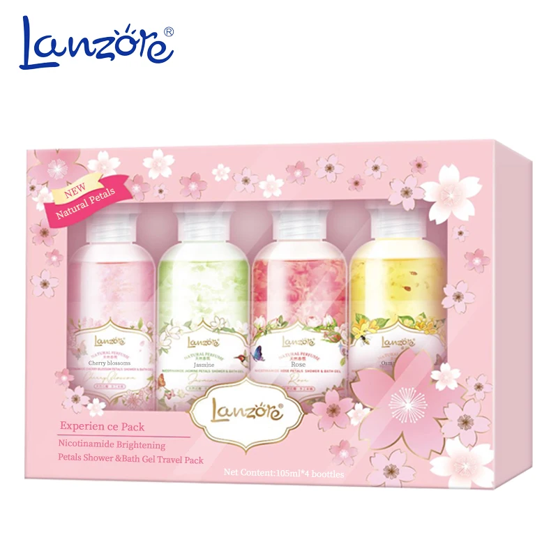 
Household natural petals shower gel 1000ml soft foaming body wash 