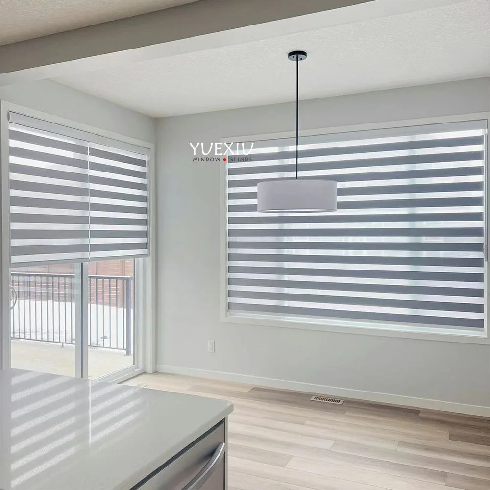 Electric Automatic Smart/Digital/Voice Control Motorized Cordless Zebra Blinds For Window