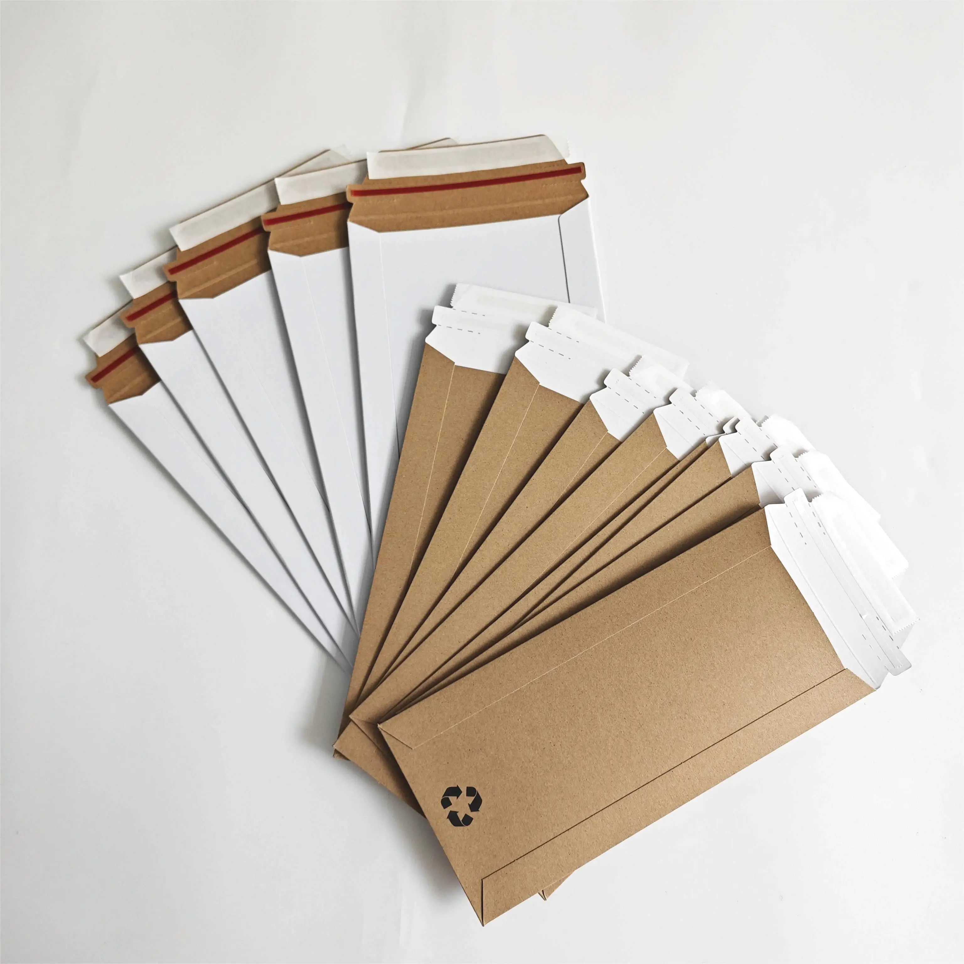 Custom Logo Printed Hard Board Backed Envelope Do Not Bend Rigid Hard Mailer Shipping Bag Kraft Brown Cardboard Mailer Envelope