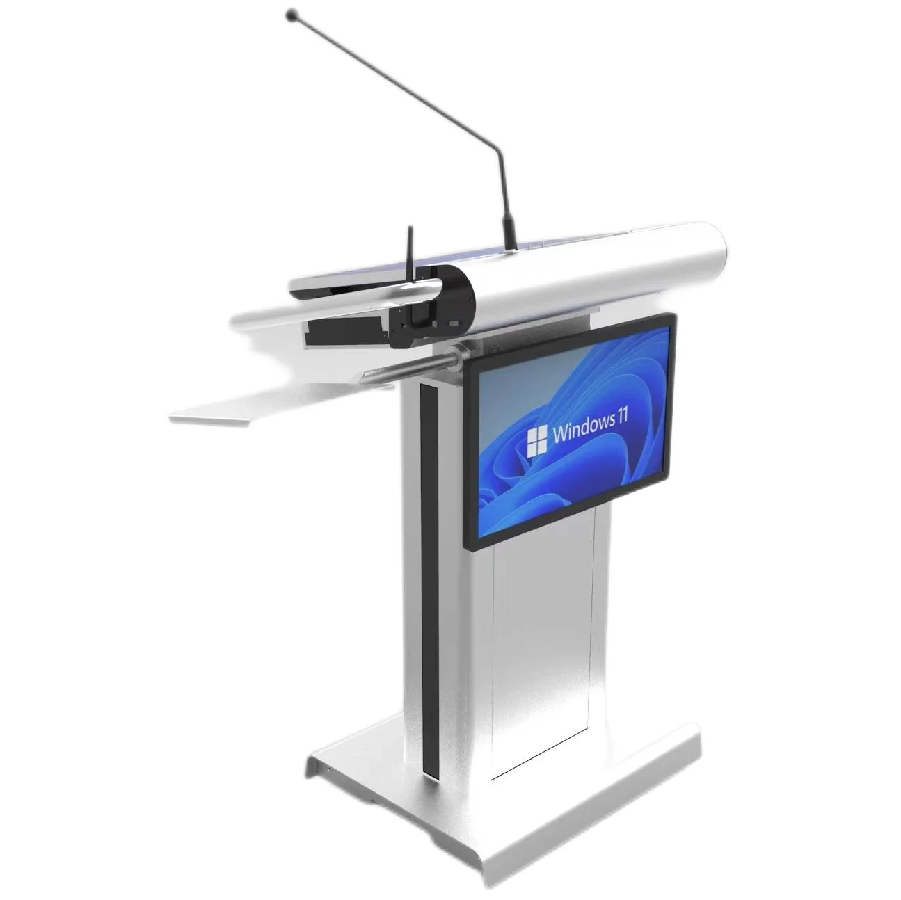 Aluminum body modern pulpit/electric height adjustable Lectern 27inch LCD screen steel high-end conference Podium