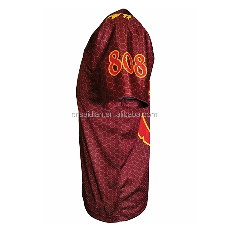 Full dye sublimation printing blank baseball jersey custom