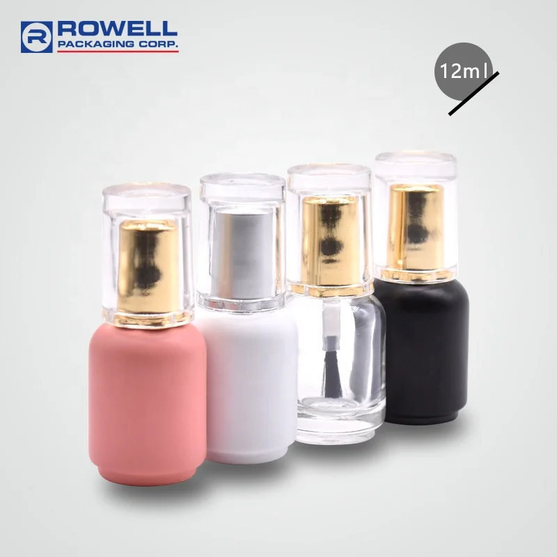 Square glass bottle 10ml 15ml  nail polish bottle with brush