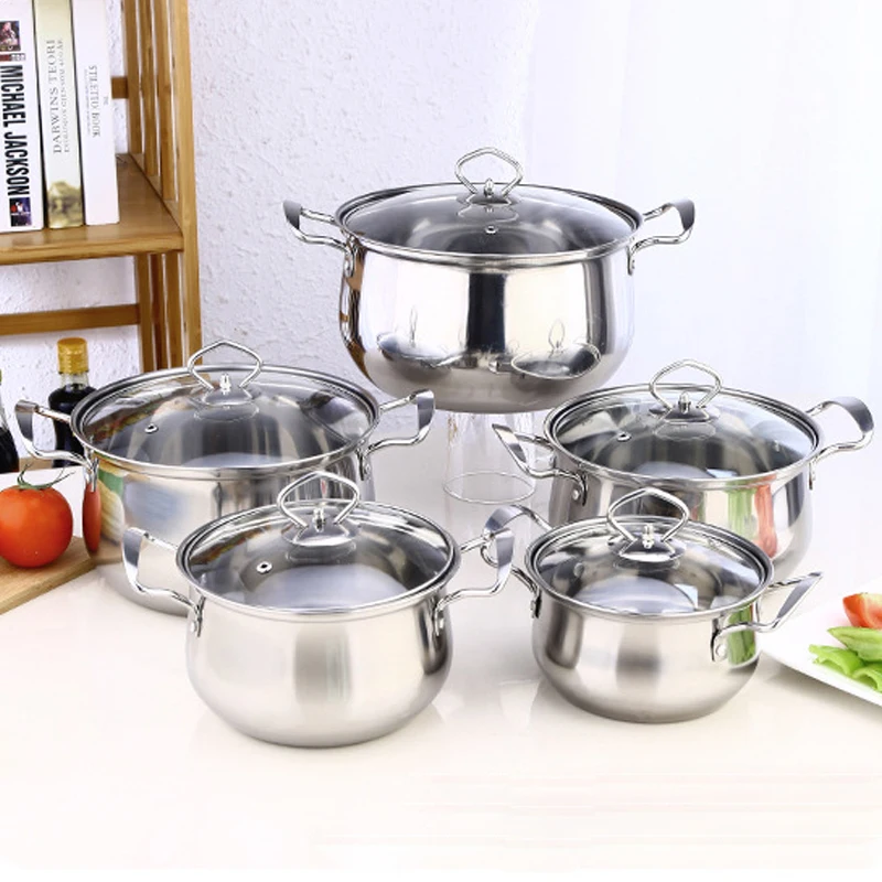 Customization kitchen utensils Stainless Steel pots and pans non-stick cookware set Handles Bakelite