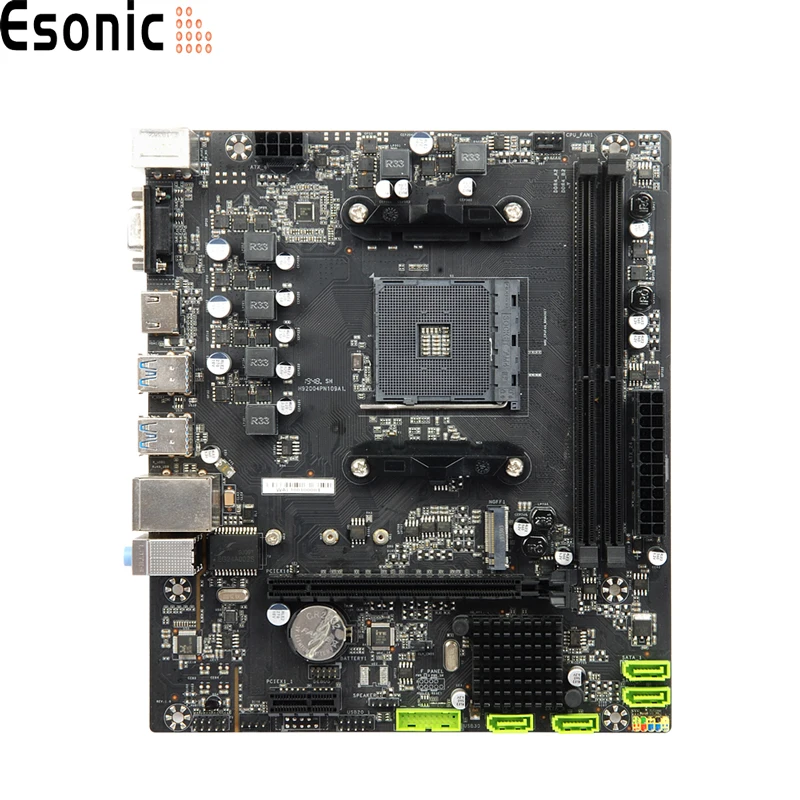 Esonic Amd A320 Gaming Motherboard Support AM4 1331 CPU  Athlon 200GE Ry-zen 1000/2000/3000 DDR4 1000Mbps LAN