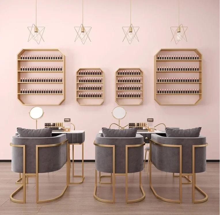 small beauty salon nails technician work tech table and chair set manicure table Sale for nails application