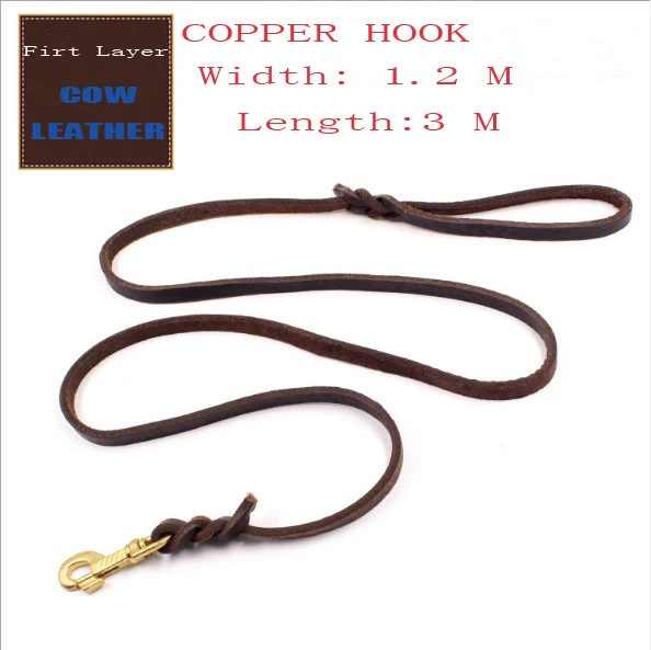 Pet Cowhide Lead Rope Top Layer Cowhide Lead With Medium And Large Dog Leash Traction Rope
