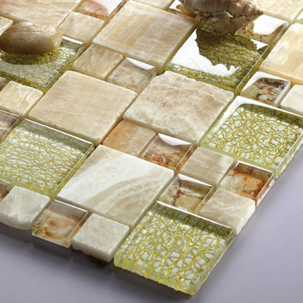 Factory crystal glass mosaic wall decoration kota stone flooring carrara white natural backsplash stone mosaic for sale