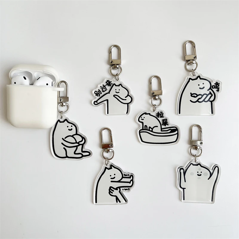 Cartoon Star Shaped Acrylic Fish Panda Duck Dinosaur Etc Small Cut Animal Keychain Pendant Pet doll Keychain Free Sample