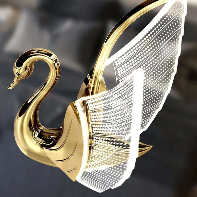 Swan LED Pendant Light Indoor Nordic Lighting For Home Living Room Decor Dining Tables Lights Bedside Bedroom Hanging Lamp
