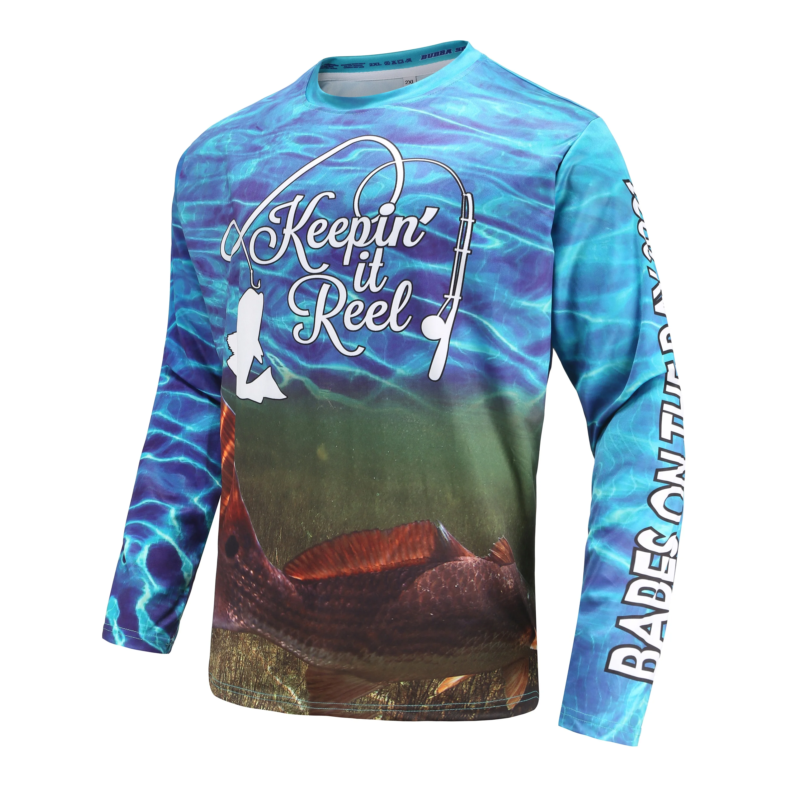 On time delivery new style soft stretch polyester spandex mens spf long sleeve sublimated print fishing jerseys shirt