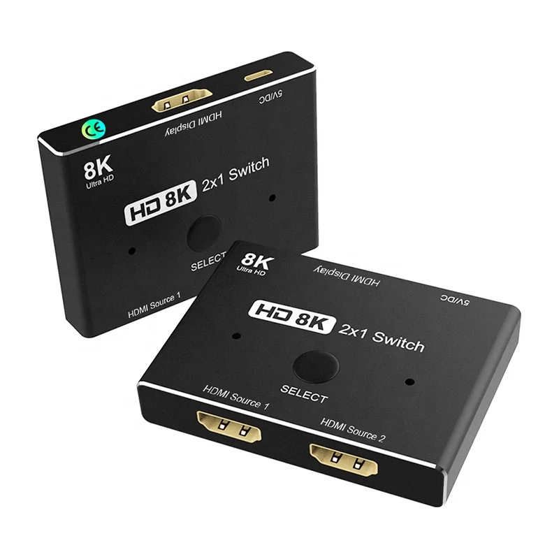 2 Input 1 Output HDMI Video Switch 2.1 8K Switch 2-In-1-Out 8K HDMI Switcher