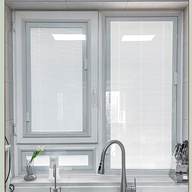 Door And Windows Insulated Glass Aluminum Slats Louver retrofit Integral Blinds between window Kit Shutter intu blinds
