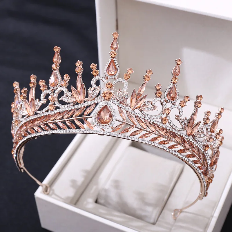 Unique Tiara De Novia De Oro Rosamaterial Para Coronas Bridal Wedding Hair Crown Tiara Red For Adults