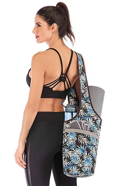 Сумка для коврика для йоги с большим карманом и карманом на молнии, подходит для большинства ковриков размера, сумка для переноски коврика для йоги