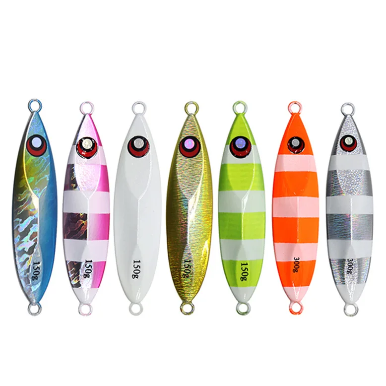 40g to 350g Fishing Metal Jigging Lure Luminous Sea Fishing Bait Glow Lure Deep Sea Boating Popping