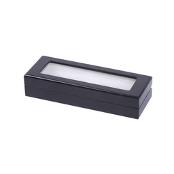 custom handmade luxury wooden pen packaging box with glass window classic  promotional high glossy lacquered pen storage box